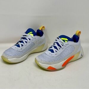 Nike Air Luka 1 White and Orange Athletic Sneakers